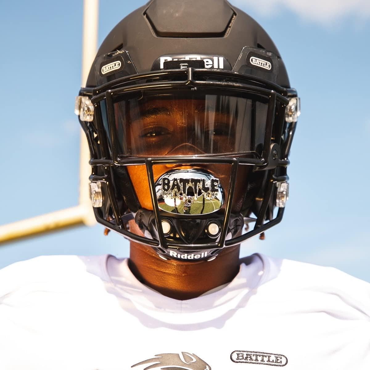 Battle 3D Chrome Drip Oxygen Football Mouthguard - Superior Airflow and Better Performance, Maximum Protection and Breathability, Works with Braces - Image 3