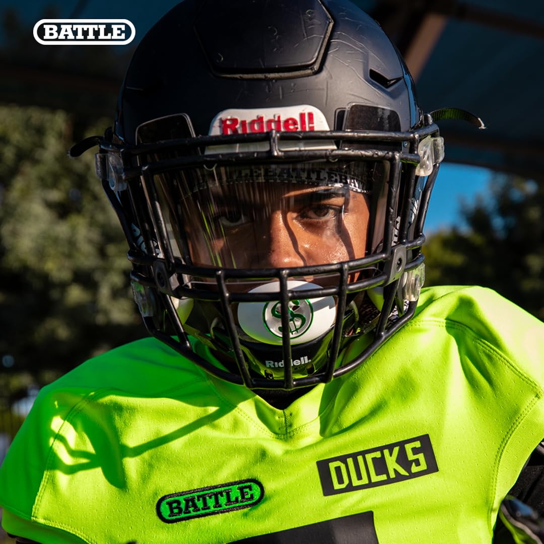 Battle Money Spinner Oxygen Football Mouthguard - White/Green - Image 3