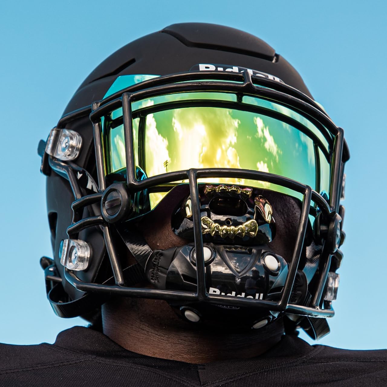 Battle Sports 3D Apex Predator Oxygen Football Mouthguard - Convertible Strap, Superior Airflow & Better Performance, Maximum Protection & Breathability Works with Braces - Silver Chrome - Image 3