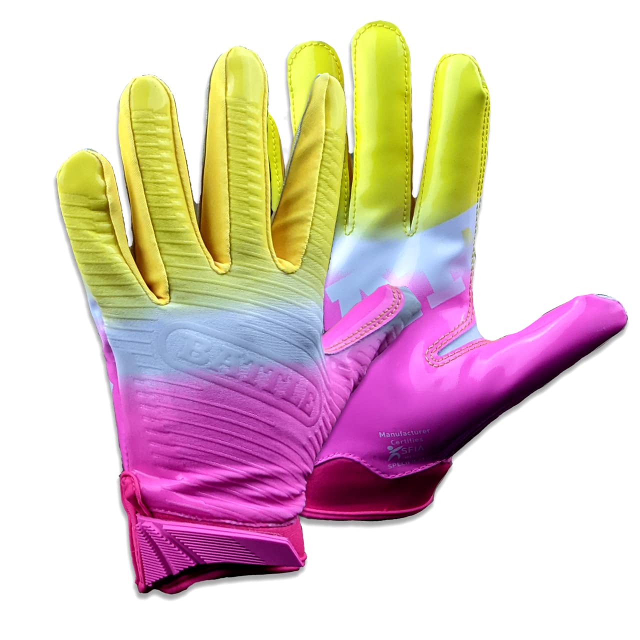 Battle Sports Adult Gradient Doom 1.0 Football Receiver Gloves- Lemonade - Image 2