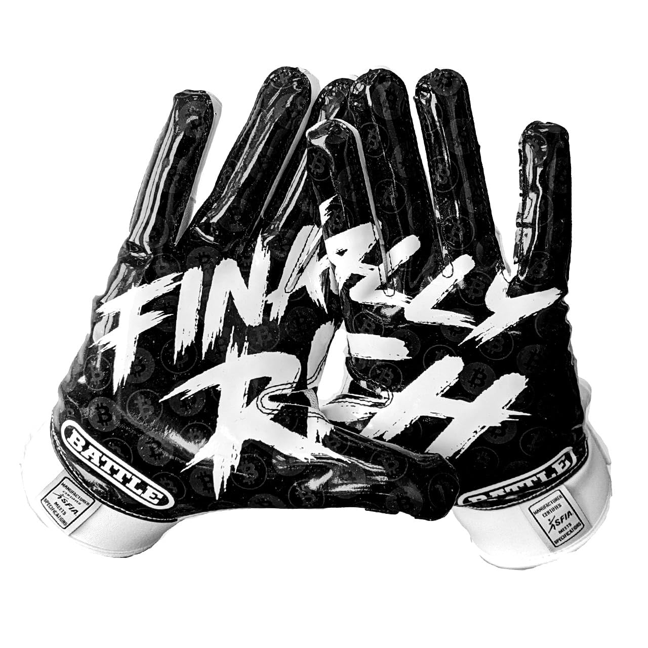 Battle Sports Back of Hand Wide Receiver Football Gloves, Ultra-Tack Sticky & Grip, No Slip - Adult & Youth