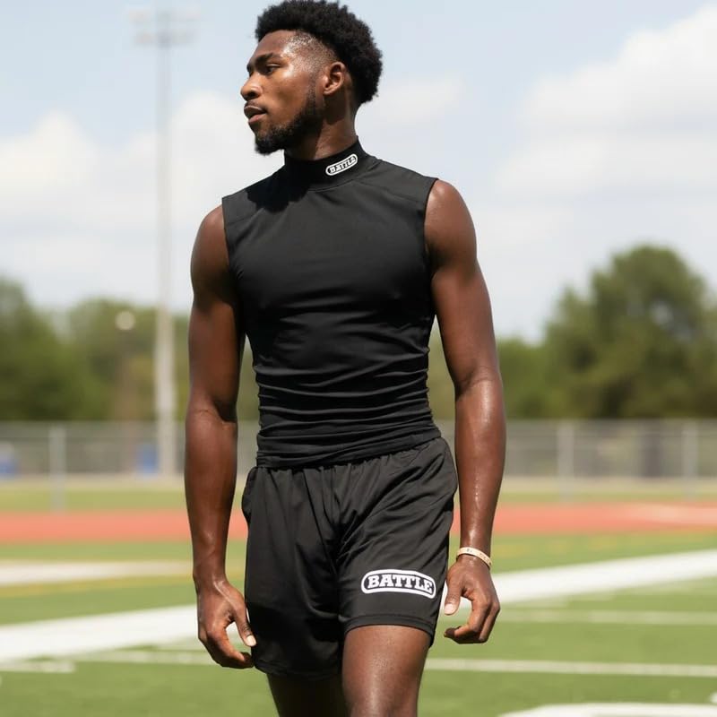 Battle Sports Big Logo Performance Shorts,4-Way Stretch, Moisture Wicking, UV Protection - Image 2