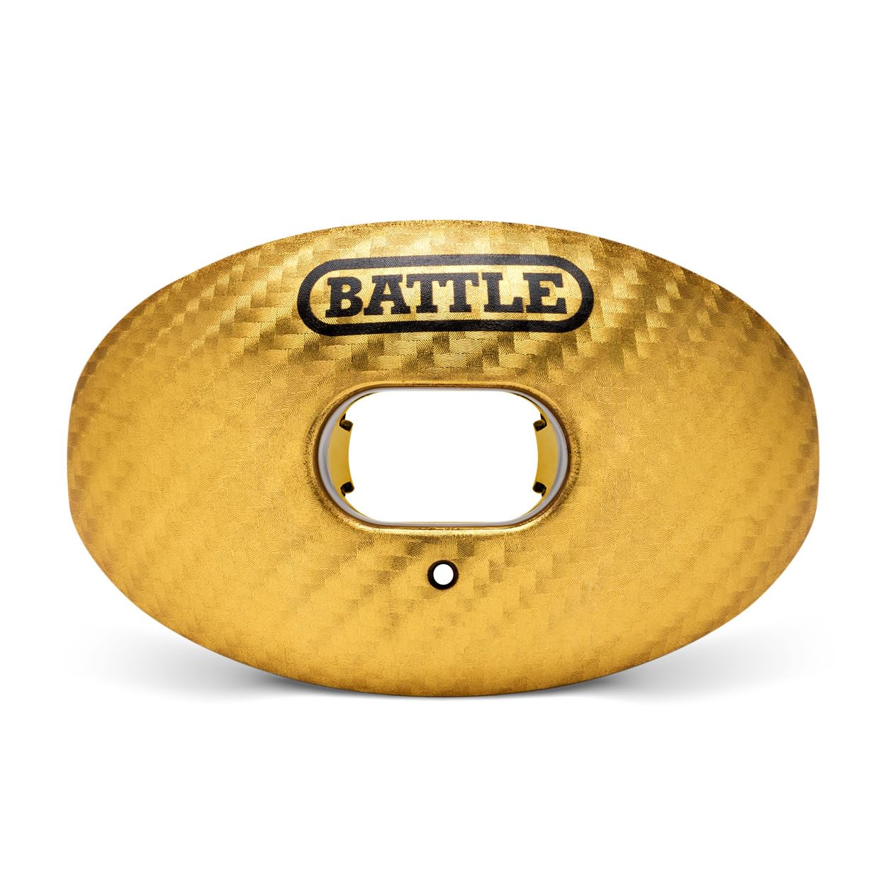 Battle Sports Carbon Oxygen Football Mouthguard - with a Convertible Strap, Superior Airflow & Better Performance, Maximum Protection & Breathability Football Mouthpiece, Works with Braces - Gold