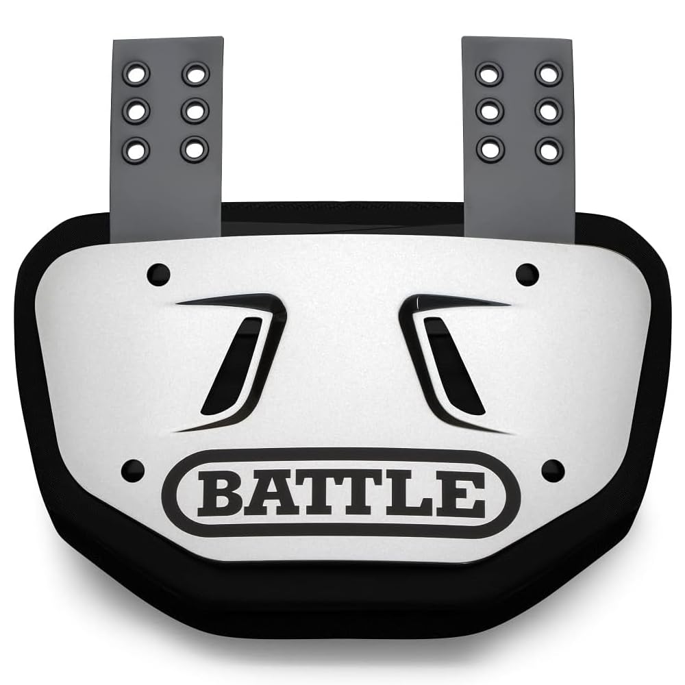 Battle Sports Chrome Football Back Plate – Hard Shell Lower Back Protector with Contoured Foam for High-Impact Protection for Adult and Youth