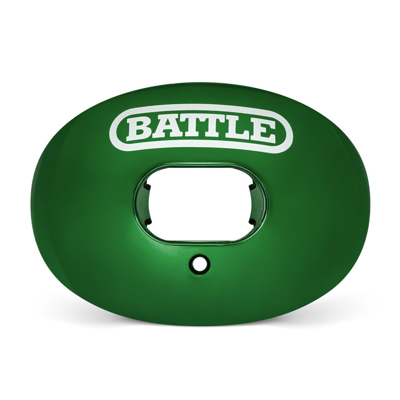 Battle Sports Chrome Oxygen Football Mouthguard - with a Convertible Strap, Superior Airflow & Better Performance, Maximum Protection & Breathability Mouthpiece, Works with Braces - Green Chrome