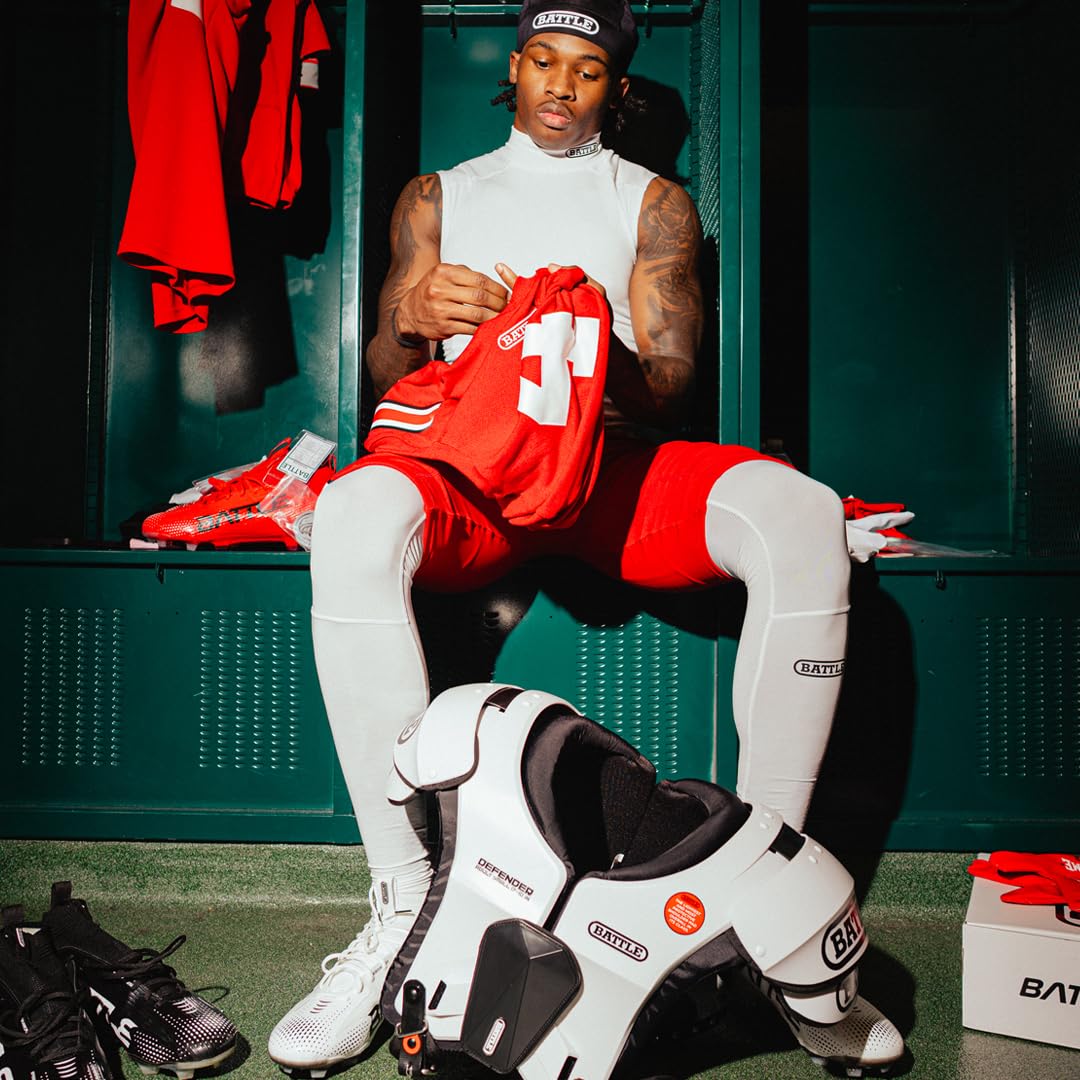 Battle Sports Defender Football Shoulder Pads – The Lightest, Most Protective in Its Class – Aerospace Grade Materials, Ventilated Design, Removable Sternum Plate, Foam Neck Roll - Image 10