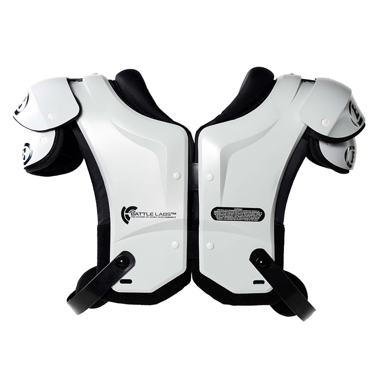 Battle Sports Defender Football Shoulder Pads – The Lightest, Most Protective in Its Class – Aerospace Grade Materials, Ventilated Design, Removable Sternum Plate, Foam Neck Roll - Image 4