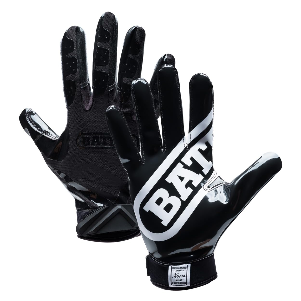 Battle Sports Double Threat Wide Receiver Football Gloves with Ultra Stick Tacky Grip Palm, Secure Fit Breathable Material & Superior Ball Control
