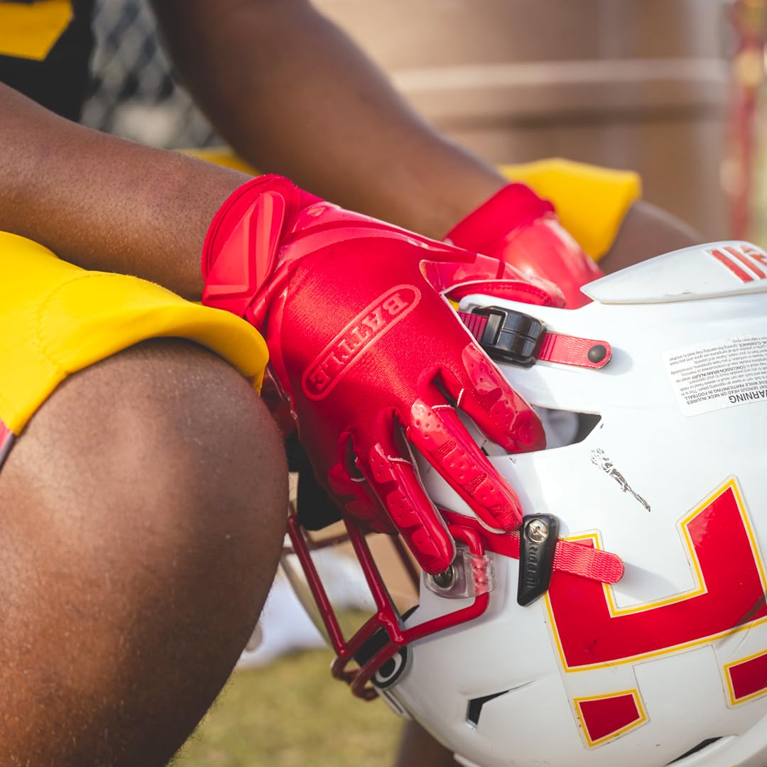 Battle Sports Double Threat Wide Receiver Football Gloves with Ultra Stick Tacky Grip Palm, Secure Fit Breathable Material & Superior Ball Control - Image 7