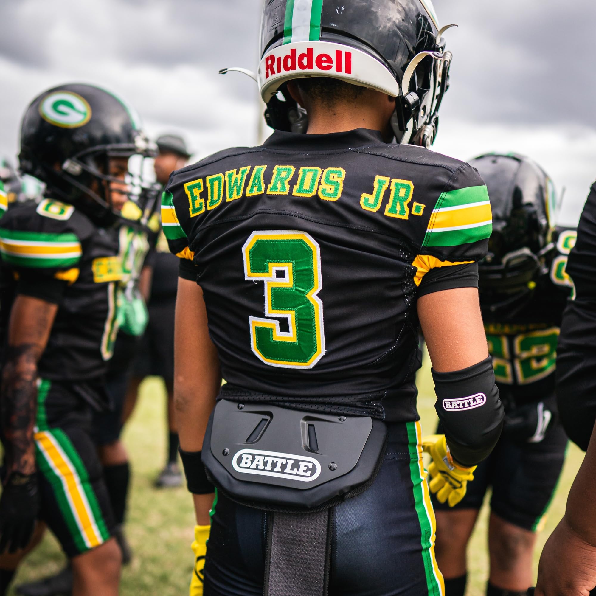 Battle Sports Football Back Plate – Hard Shell Lower Back Protector with Contoured Foam for High-Impact Protection for Youth, Kids and Adults - Image 4
