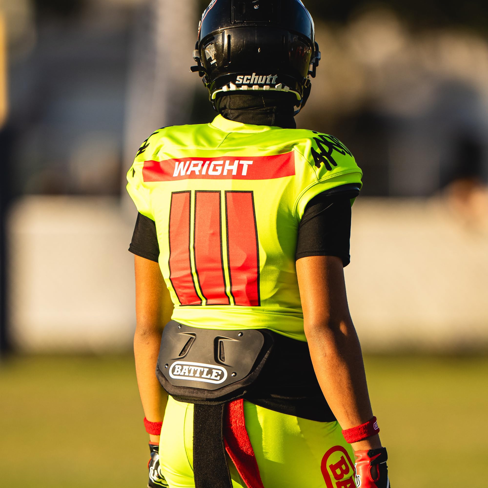 Battle Sports Football Back Plate – Hard Shell Lower Back Protector with Contoured Foam for High-Impact Protection for Youth, Kids and Adults - Image 5
