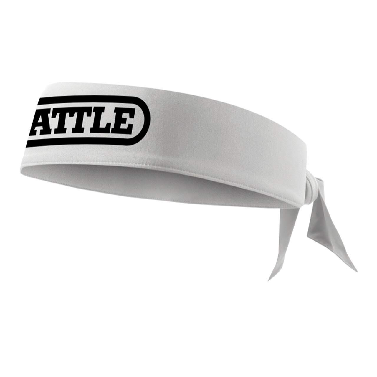 Battle Sports Football Head Tie - Performance Sweat Band with Moisture Wicking Fabric, Tie Headband for Men, Washable Football Gear Options - White