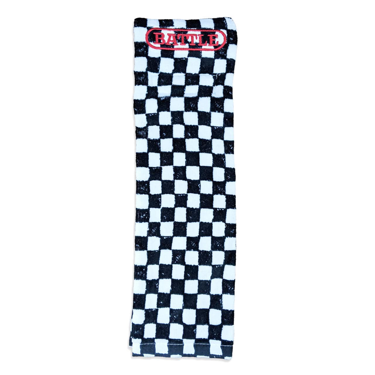 Battle Sports Football Towel - Absorbent, Quick-Drying Quarterback Towel, 100% Cotton and Machine Washable, Hook and Loop Closure System Attaches to All Belts - Checkerboard White and Black, Youth