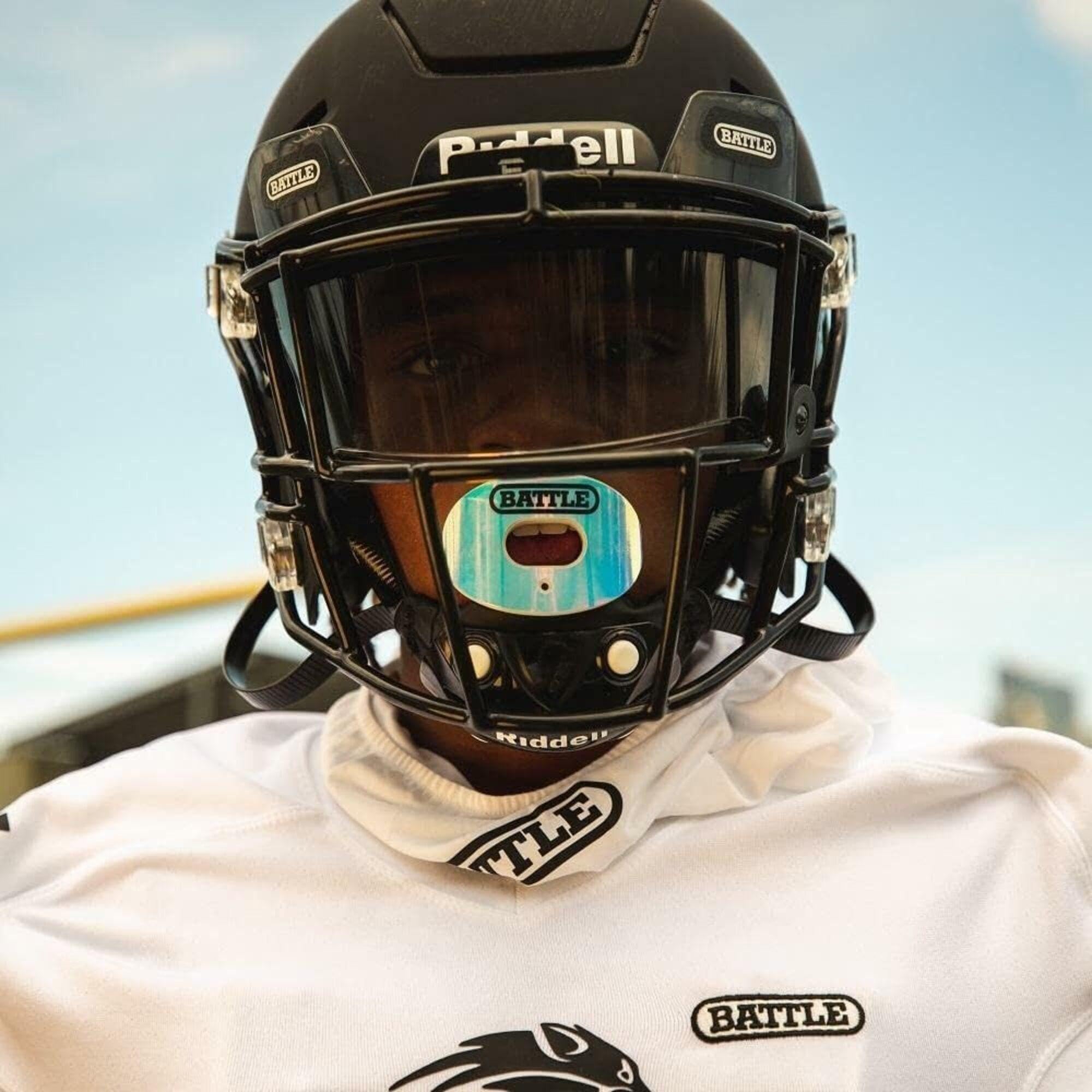 Battle Sports Iridescent Oxygen Football Mouthguard - Football Mouth Guard with Strap, Superior Airflow and Better Performance, Maximum Breathability, Works with Braces - Image 5