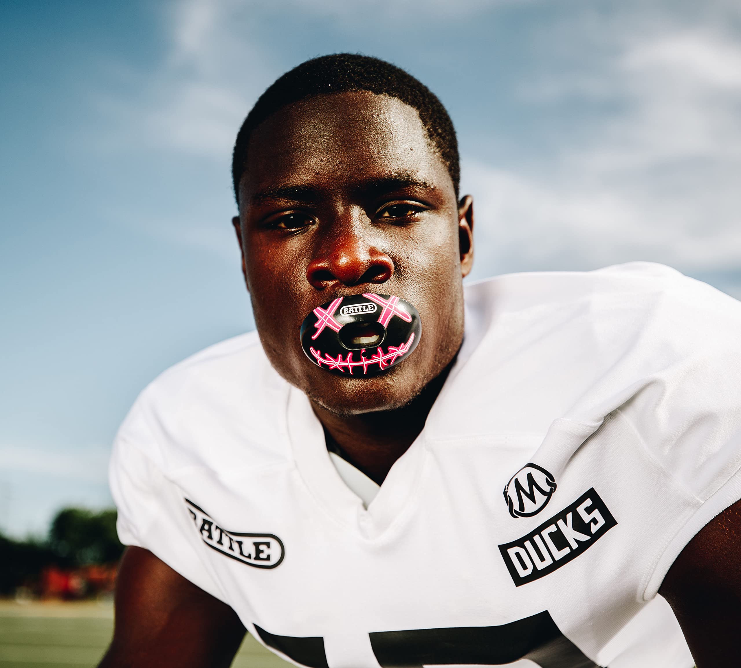 Battle Sports Oxygen Football Mouthguard - Football Mouth Guard with Strap, Superior Airflow & Better Performance, Maximum Breathability, Works with Braces - Image 3