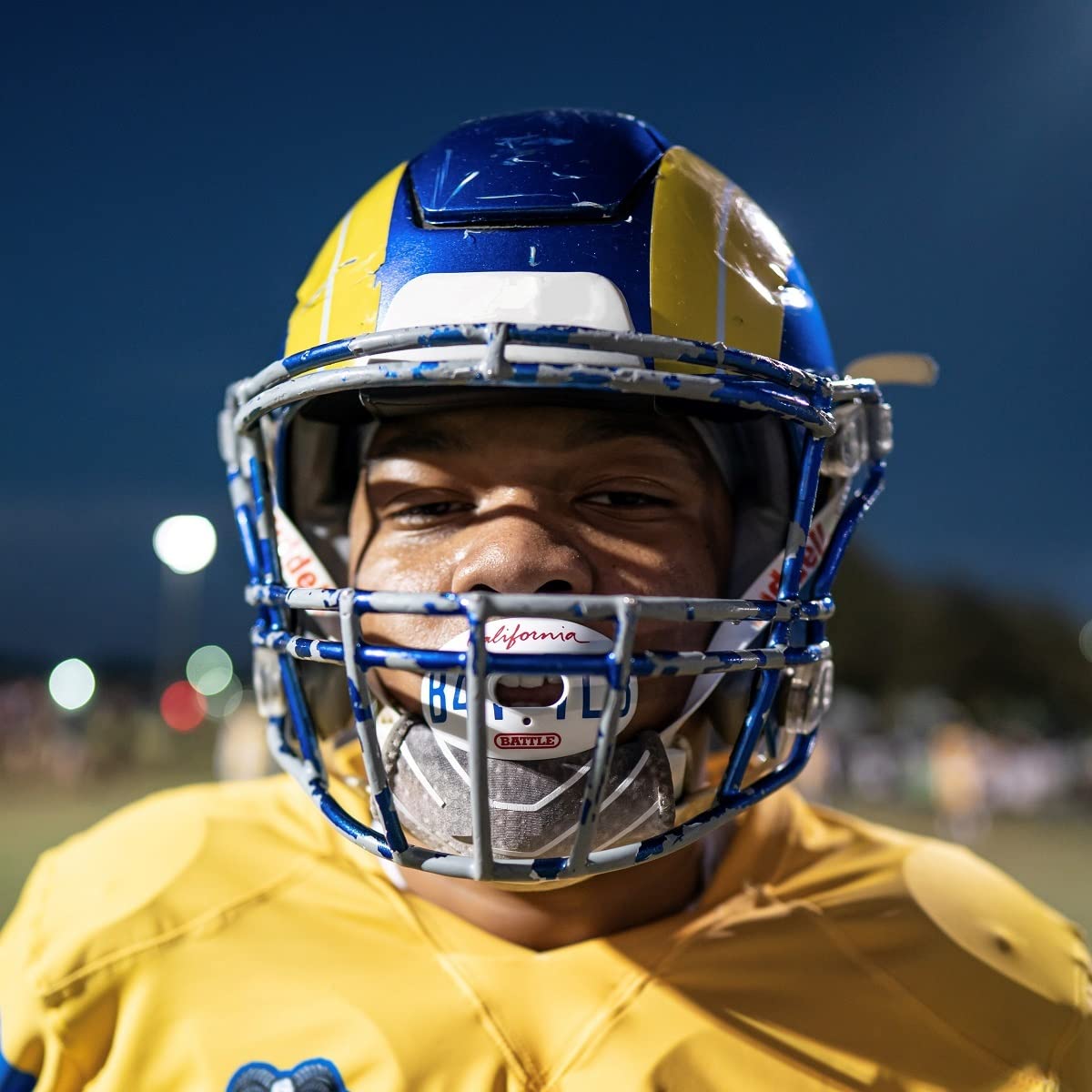 Battle Sports Oxygen Football Mouthguard - Football Mouth Guard with Strap, Superior Airflow & Better Performance, Maximum Breathability, Works with Braces - California Plate/White - Image 3