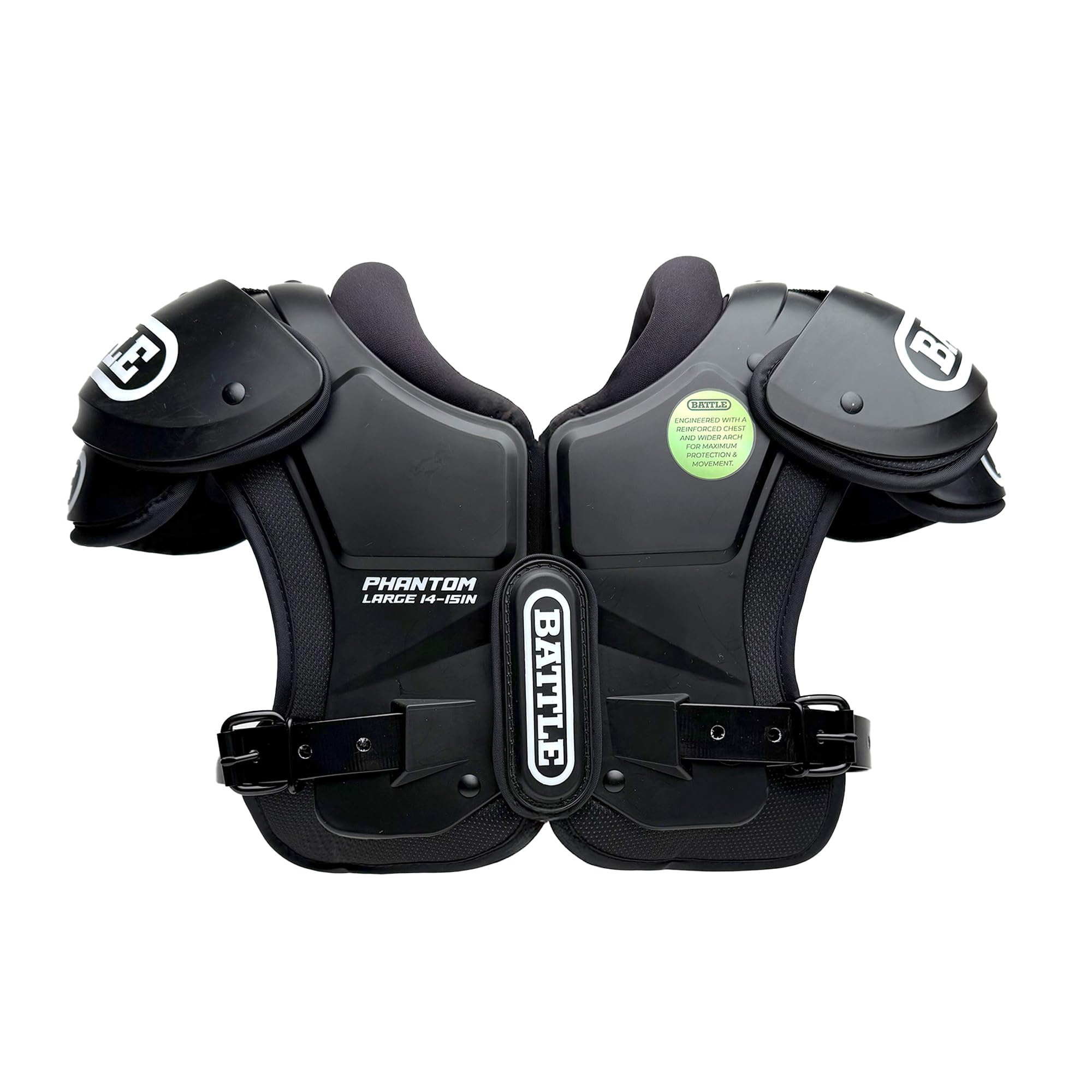 Battle Sports Phantom Football Shoulder Pads, Youth Size, Lightweight Design with Impact Protection
