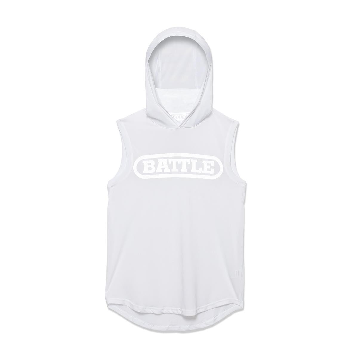 Battle Sports Sleeveless Light Action Face Mask Workout Hoodie - Raglan Cut Sleeveless Hoodie for Adults & Youth