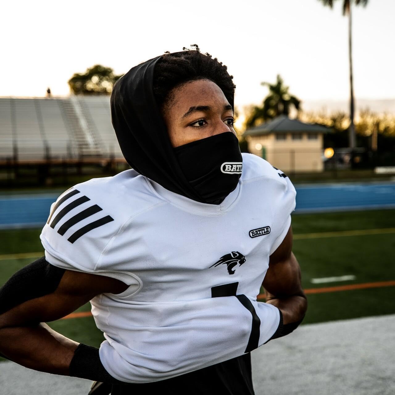 Battle Sports Sleeveless Light Action Face Mask Workout Hoodie - Raglan Cut Sleeveless Hoodie for Adults & Youth - Image 3
