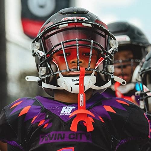 Battle Sports Speed Football Mouthguard with Strap - Oxygen Football Mouthguard Superior Airflow & Better Performance, Maximum Breathability - Chrome Gold - Image 4