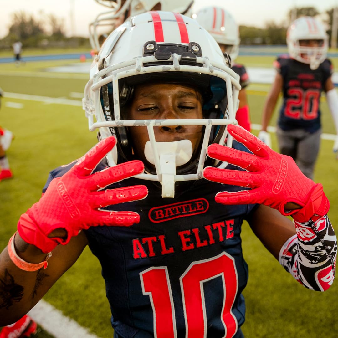 Battle Sports Triple Threat Wide Receiver Football Gloves, Ultra Stick Adult & Youth Gloves - Image 6