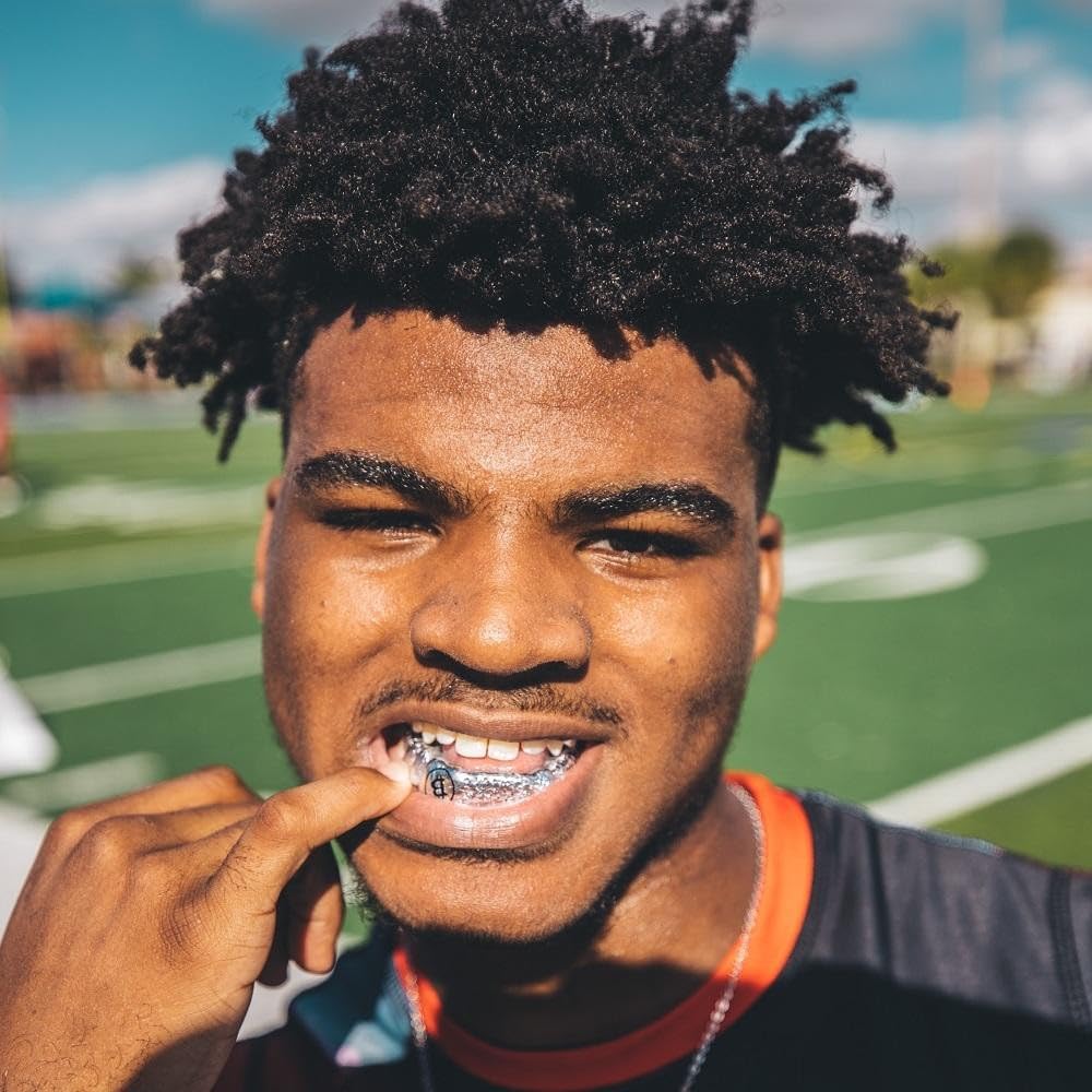 Battle Sports Ultra-Slim Grillz Football Mouthguard - Maximum Protection and Breathability, Low-Profile Mouthpiece Design Provides A Safe and Comfortable Fit - Chrome Gold - Image 4