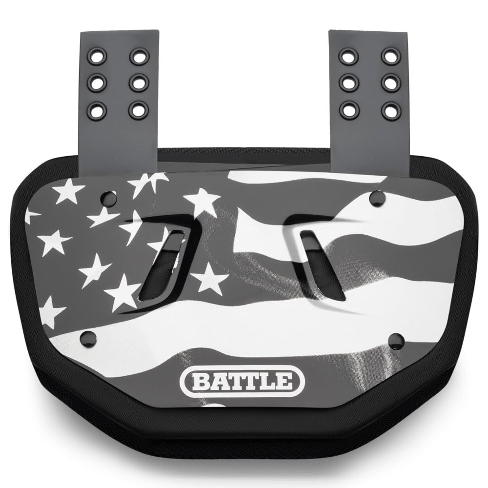 Battle Sports USA Football Back Plate – Hard Shell Lower Back Protector with Contoured Foam for High-Impact Protection for Youth, Kids and Adults