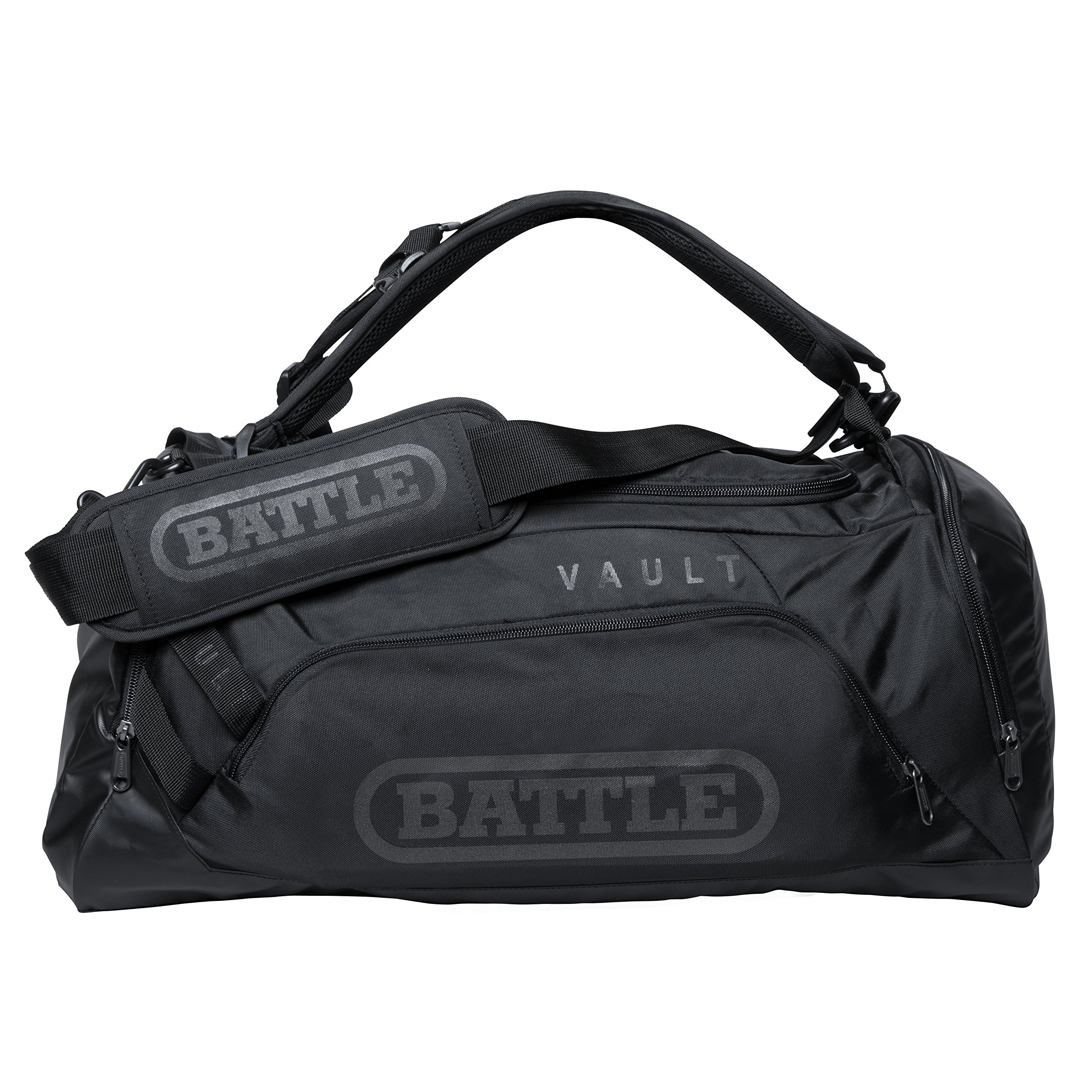 Battle Sports Vault Duffle Bag - Gym Duffle Bag with Vented and Expandable Pockets, Adjustable Shoulder Straps, Top Grab Handle, Made with Durable Material, Football Accessory, Gym or Carry On Bag