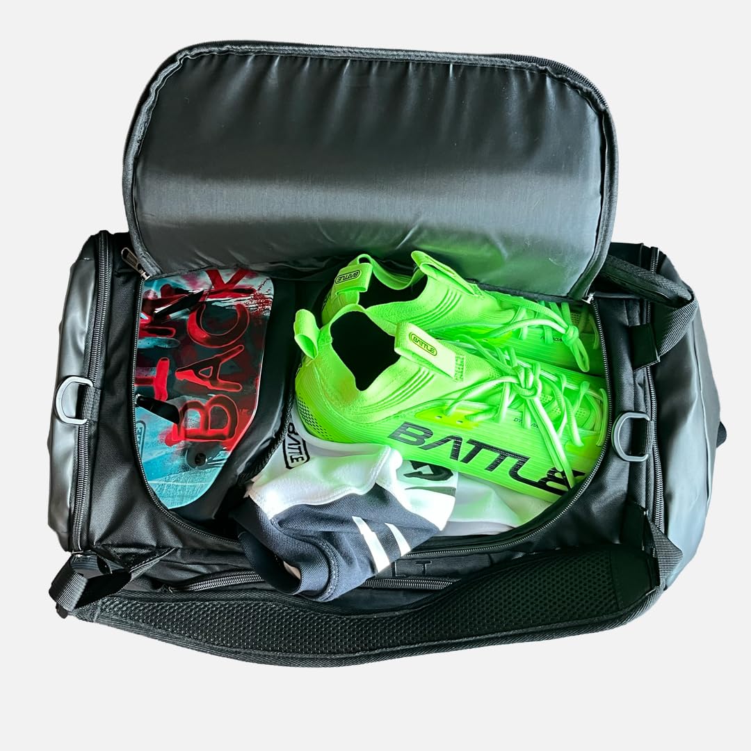 Battle Sports Vault Duffle Bag - Gym Duffle Bag with Vented and Expandable Pockets, Adjustable Shoulder Straps, Top Grab Handle, Made with Durable Material, Football Accessory, Gym or Carry On Bag - Image 7
